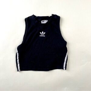 Adidas black Tank Top with White Stripes